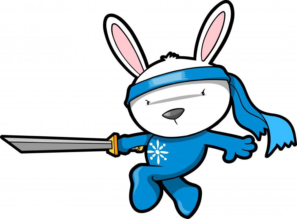 Amazon.com: Wallmonkeys WM184425 Cute Bunny Rabbit Ninja