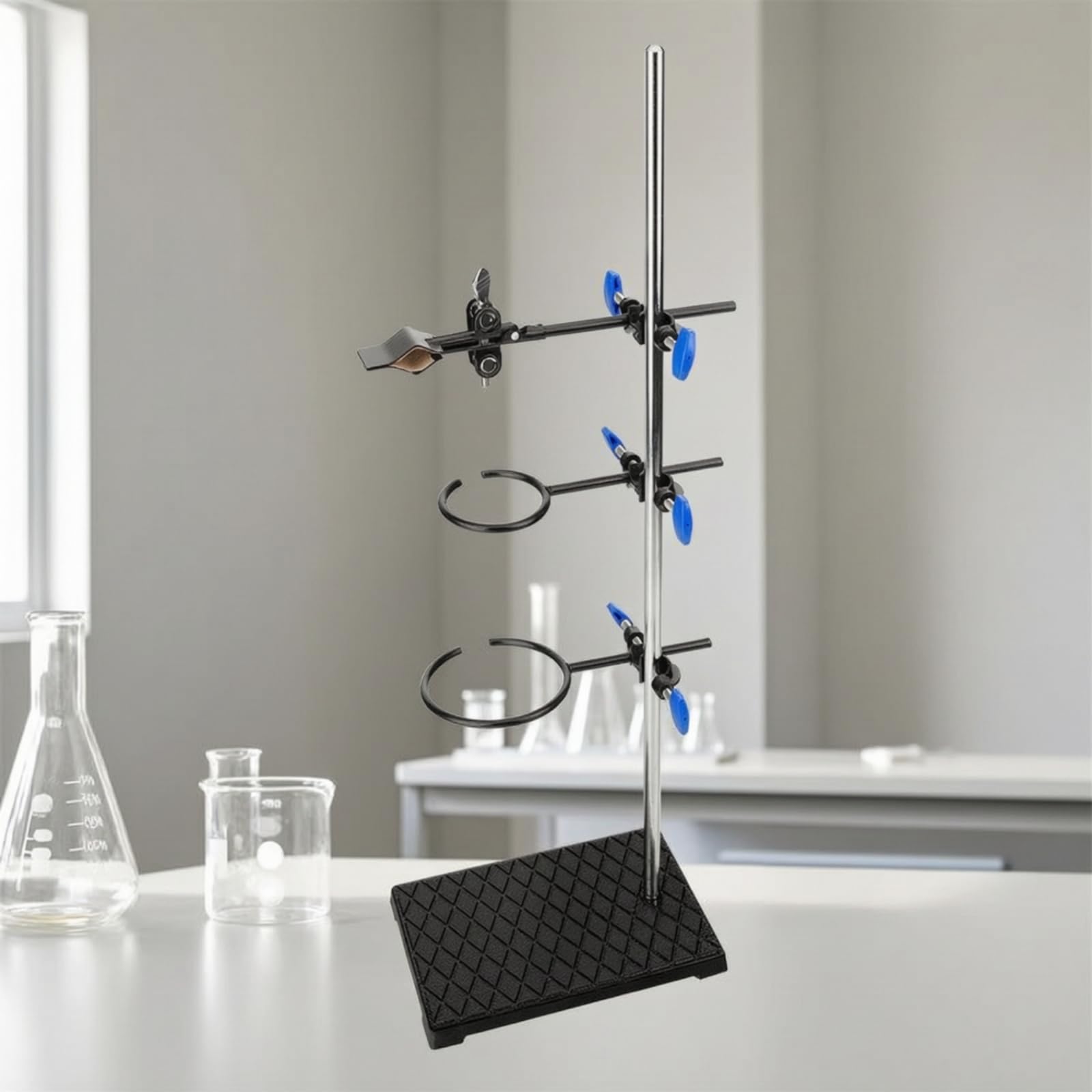 Laborstativ mit Ringen vielseitig Physik-Stativständer Laborständer mit Kreuzklemme für Lehrer, Studenten, Physikunterricht