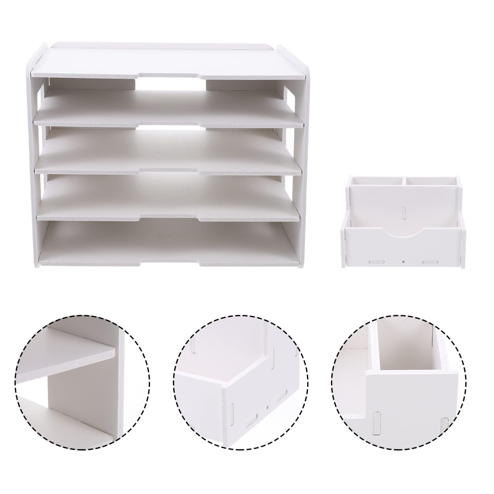 STOBOK Portadocumenti per Ufficio in Plastica Organizzatore di File da Scrivania Scaffale per Documenti Portadocumenti da Tavolo per Dormitorio Conservazione Rapida di Documenti e Lettere