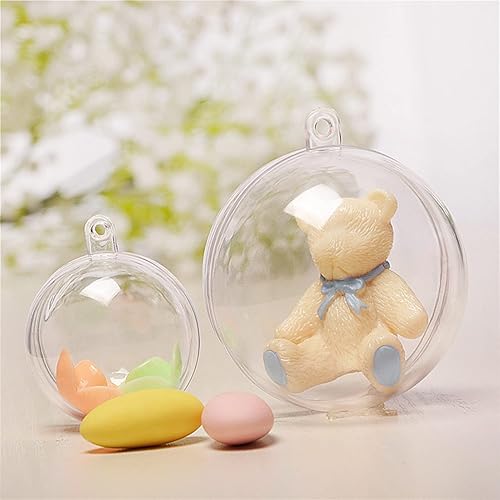 Miniatura 3 de 5 bolas de plástico recargables de Navidad de 1.622.42.83.23.54 pulgadas, bola de regalo irrompible transparente de 3.5 in