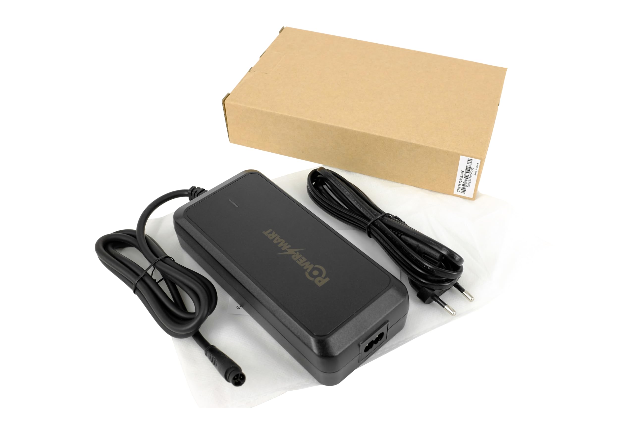 PowerSmart Chargeur 42 V 4 A pour Batteries Lithium-ION 36 V, Compatible avec Le vélo électrique FEU Vert E-Rox (Batterie 36 V IMP 3 Broches)