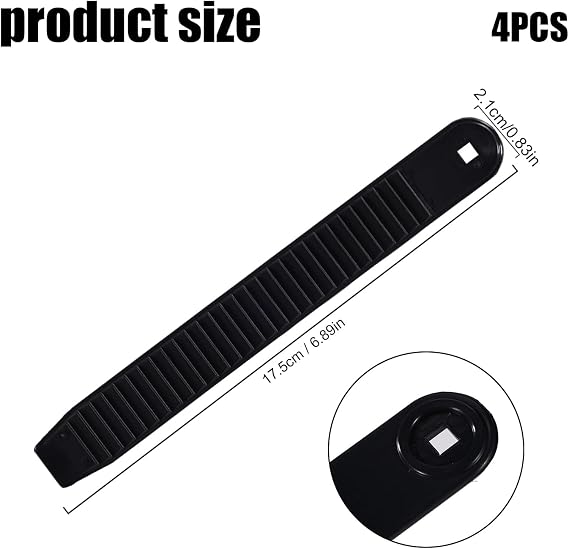 BOXOB 4pcs Snowboard Ankle Ladder Strap Binding, 6.89x0.83in High Elasticity Ski Band Binding Hardware Men Replacement Accessories Part Gift with Screw Nut Washers for Skates & Sporting Gear