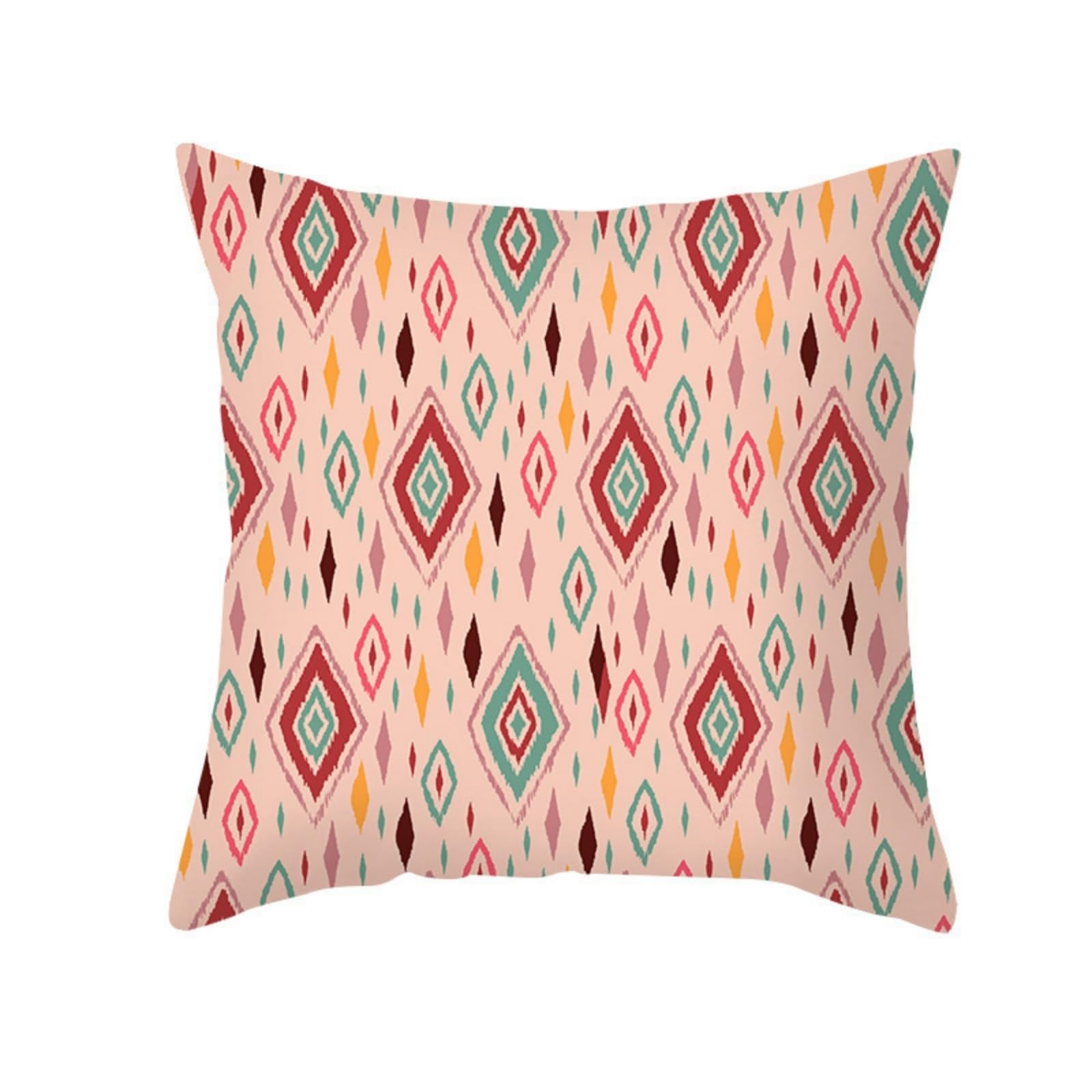 wxlmom Cushion Covers 40cm x 40cm Red Geometry Pillowcase Invisible Zipper