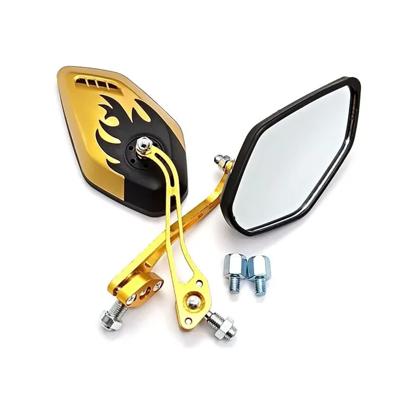 Specchietto Retrovisore Moto Girevole A 360° | Accessori di modifica universale for scooter elettrico regolabile(Gold)
