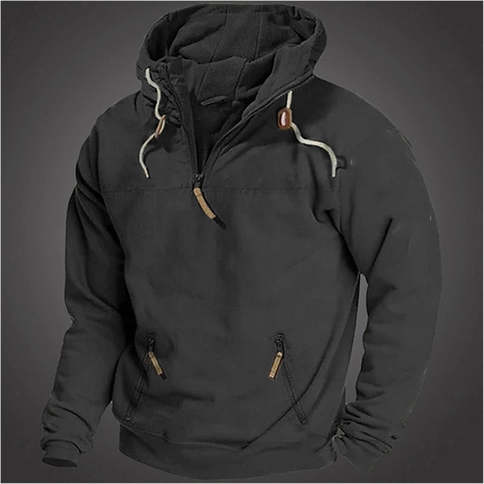 Pull d'hiver chaud pour homme - Sweat à capuche surdimensionné avec capuche