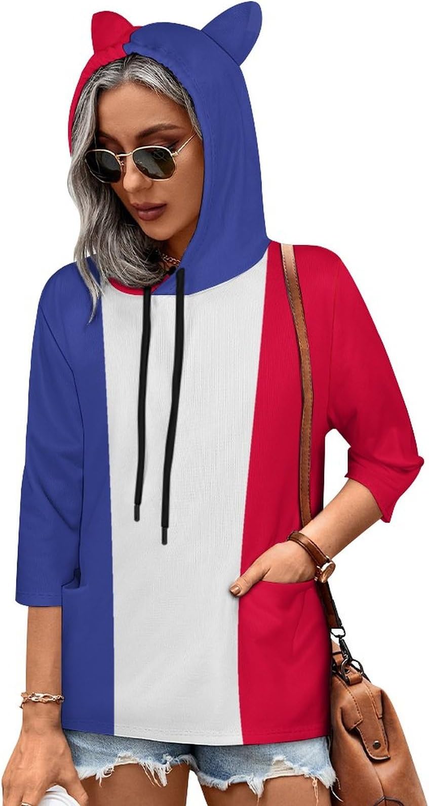 Fattyeery Women's Casual Hoodies Guinea-Bissau Flag Pullover Hooded Tops Oversize Sweatshirts Fall Clothes