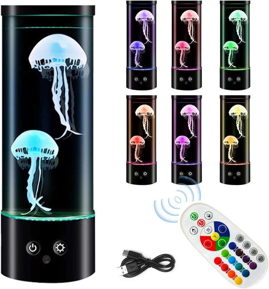 Lampe de lave méduse, veilleuses d'océan d'aquarium, lumières