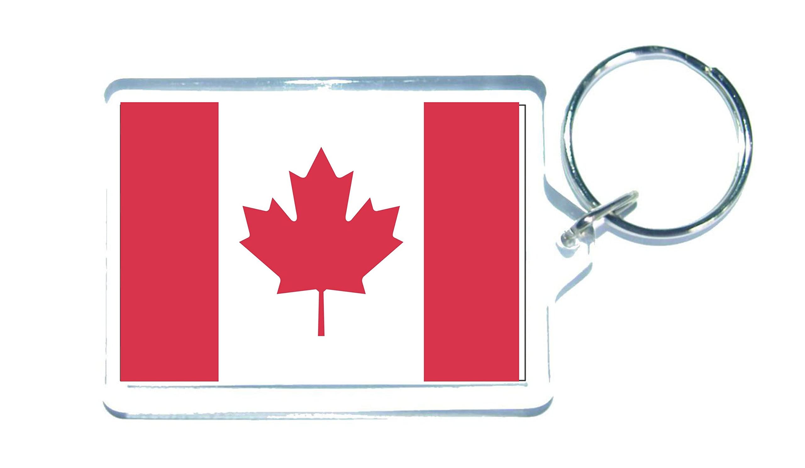Decalarama Clear Canada Flag Keyring Gift - Cute Canadian Novelty Country Key Fob - Birthday Present - Sadnick Gifts