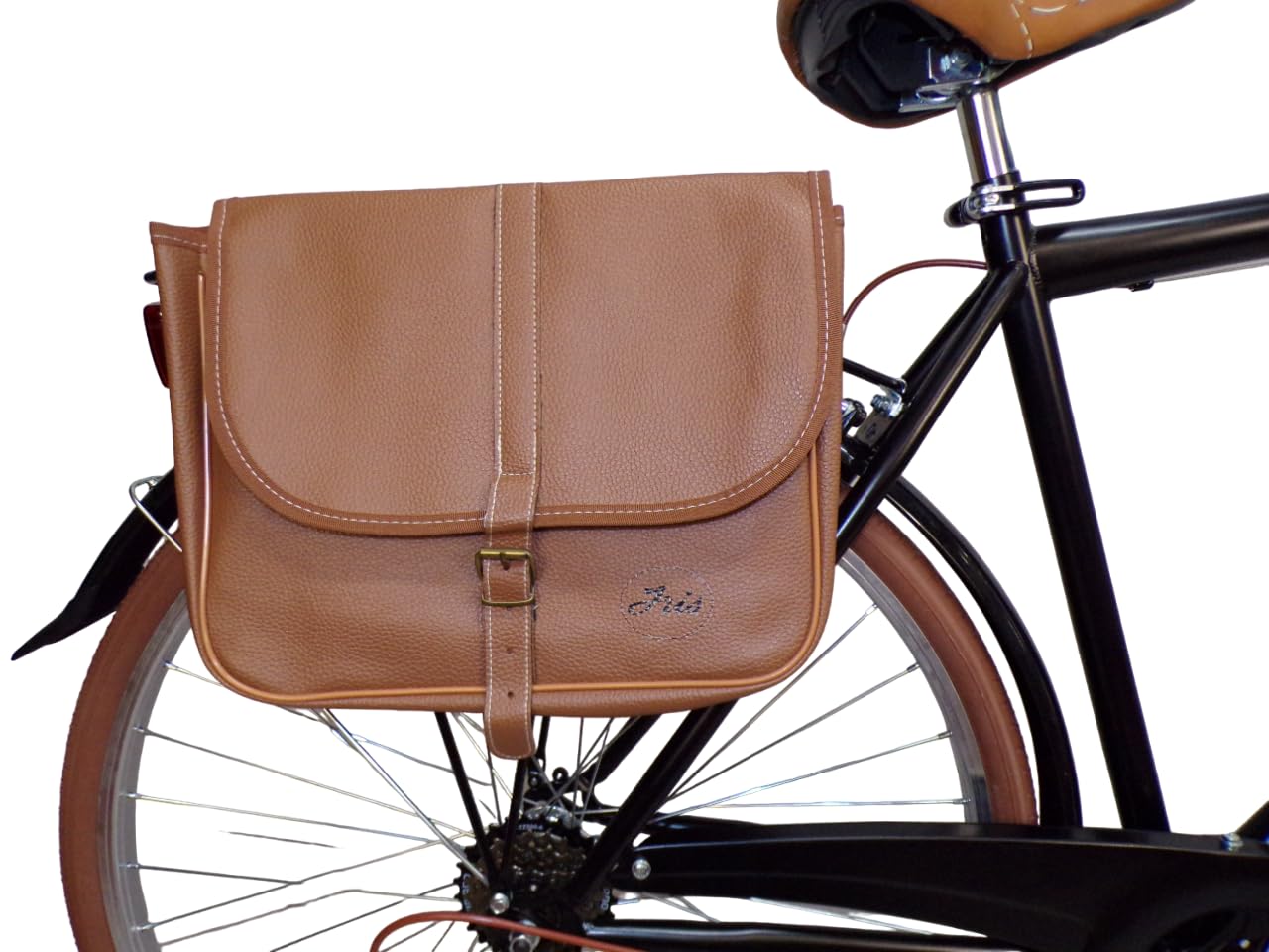 Cicli Tessari - bicicletta uomo bici da passeggio city bike 28'' vintage con borse laterali cambio 6 velocita'