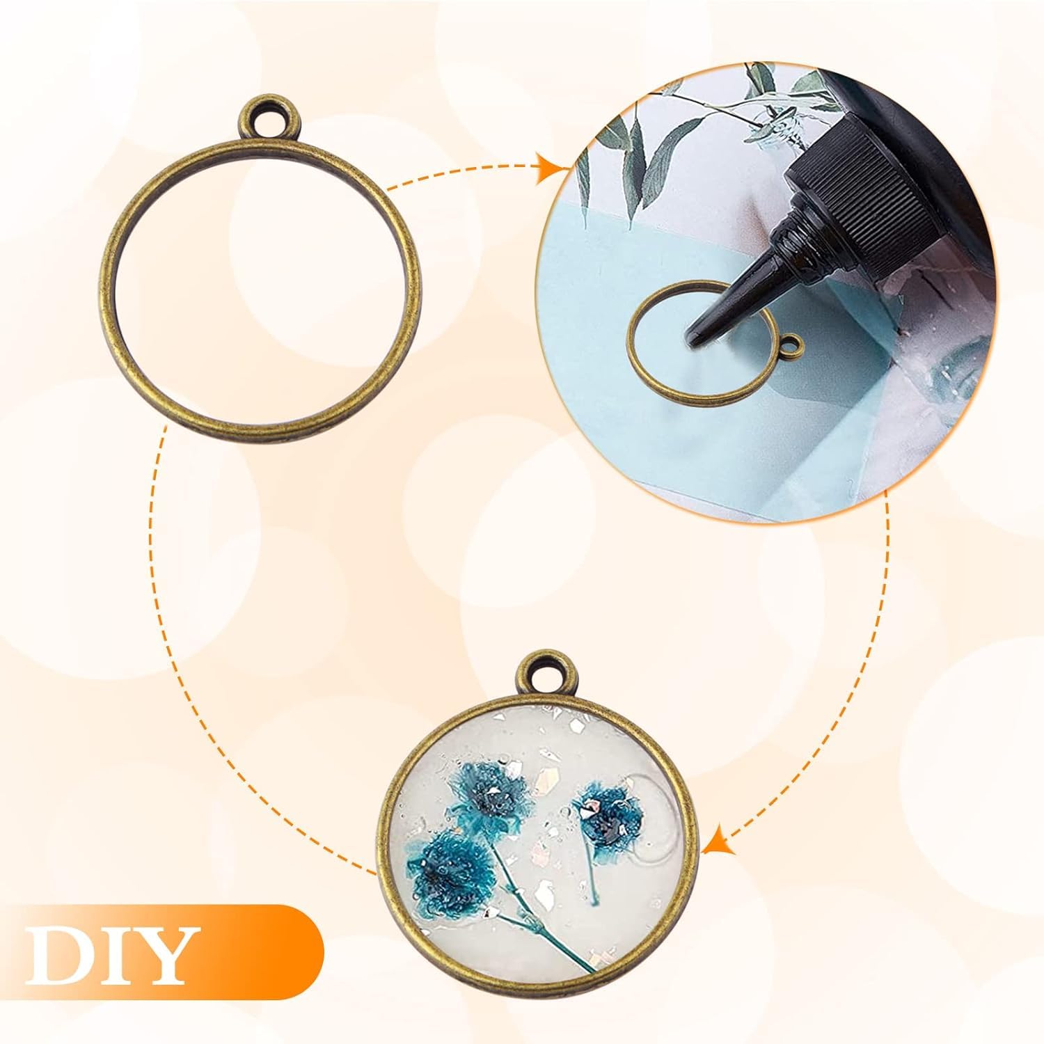 Round Open Back Bezels for Resin Craft (Pack of 4)