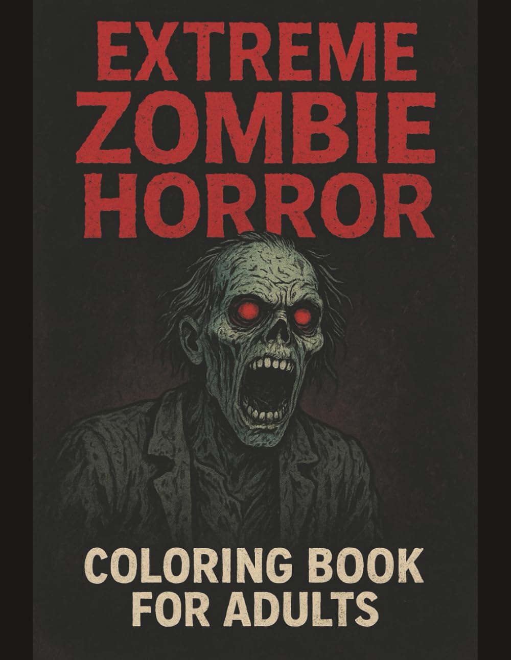 EXTREME ZOMBIE HORROR Coloring Book for Adults: 95 Brutal Undead Creatures, Terrifying Zombie Designs & Apocalyptic Horror Scenes for Fearless Adult ... (Extreme Nightmare Horror Coloring Series)