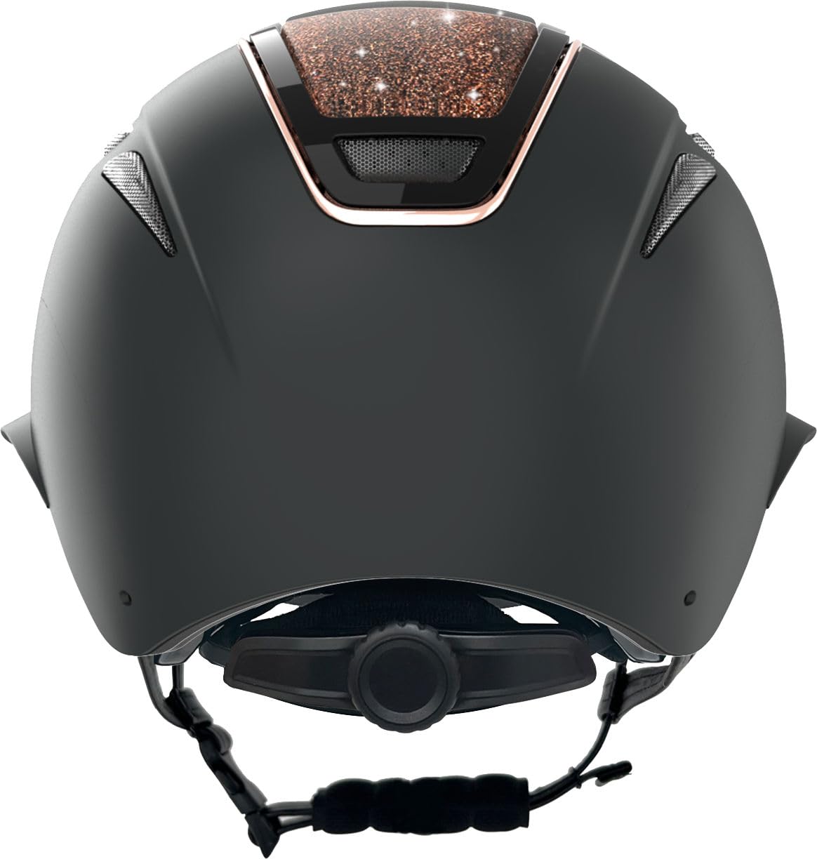Covalliero Casque d'équitation Elite Polo Femme Enfant Résistant aux Chocs Visière Ventilation Système Disc Or Rose 56-58 cm