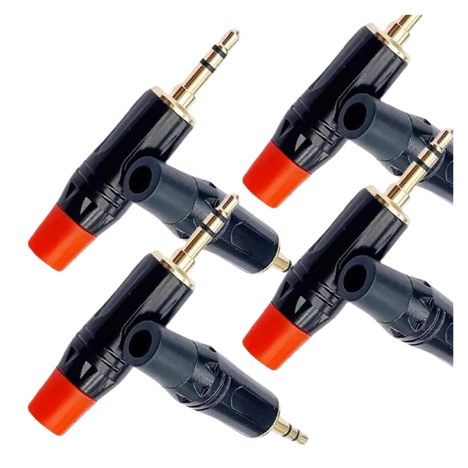 Adaptador de conector de auriculares macho de 3,5mm, 3 polos, enchufe estéreo for teléfono móvil y portátil(2pcs)