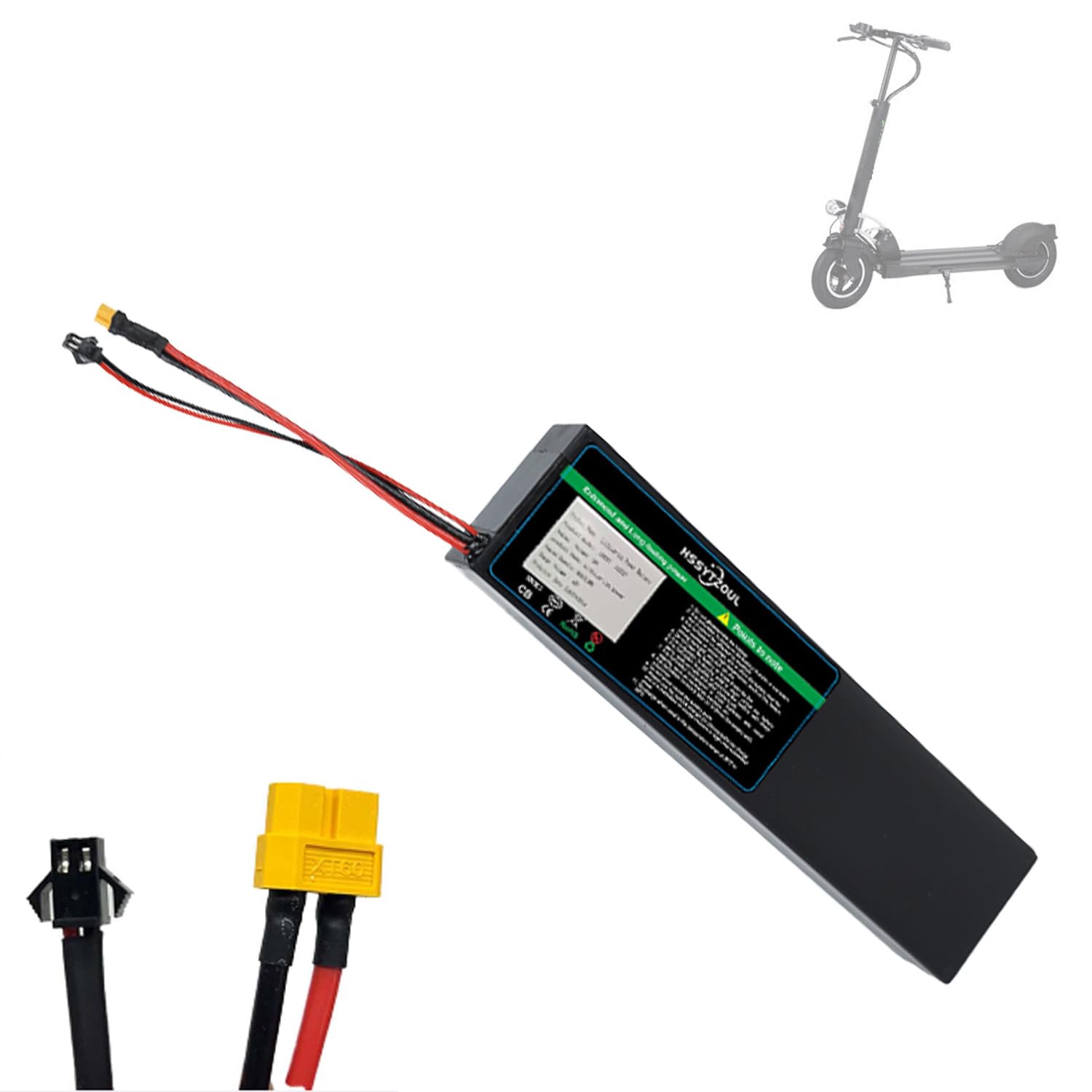 HSSYTZOUL Batería De Scooter Eléctrico De 36 V 6AH / 7.8AH / 8.7AH Batería De Scooter Eléctrico Reemplazo De Batería De Accesorio para Scooter Incorporado