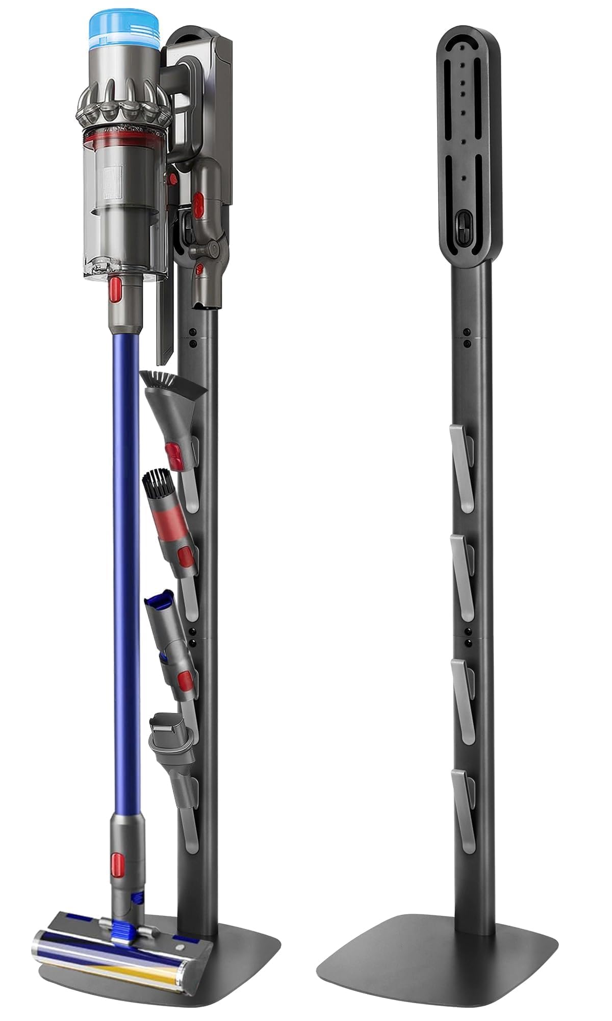 Vacuum Stand Holder for Dyson Gen5 V8 V15 V12 V11 V10 V7 V6, FrontLine Metal Floor Docking Station with Built-in Cord Management, Space-Saving Organizer with 4 Hooks for Cordless Vacuum &