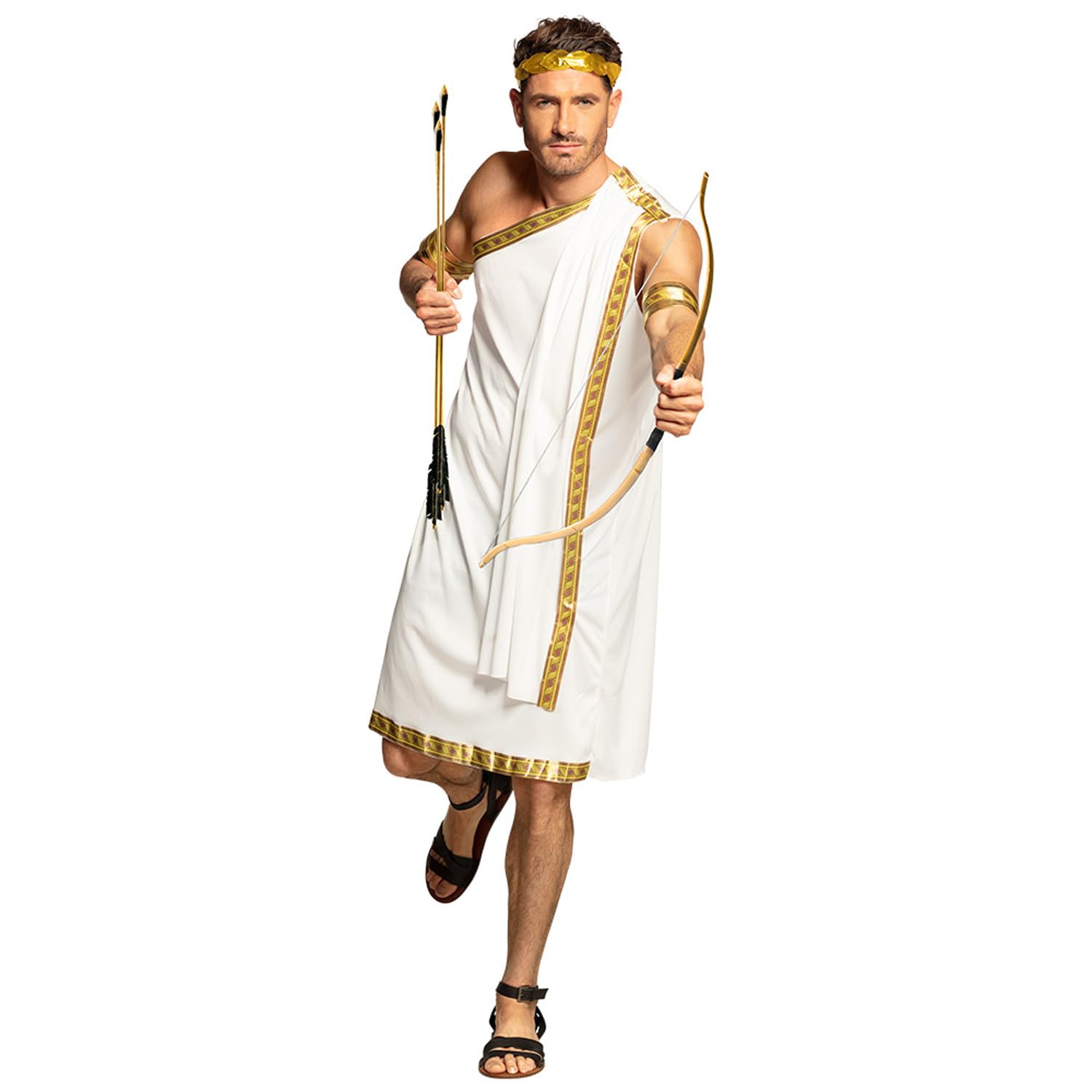 Boland Mens God of Olympus Adult Fancy Dress Costume Greek Dress Up Roman Outfit Toga White/Gold