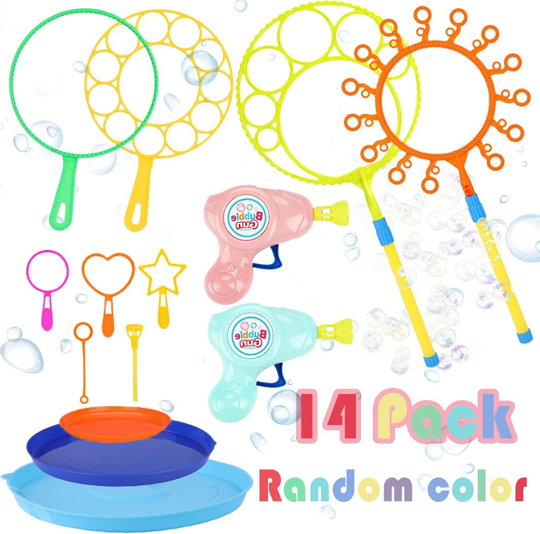 Fansport Bubble Wands Set Bubble Party Pack Bulk, Colorful