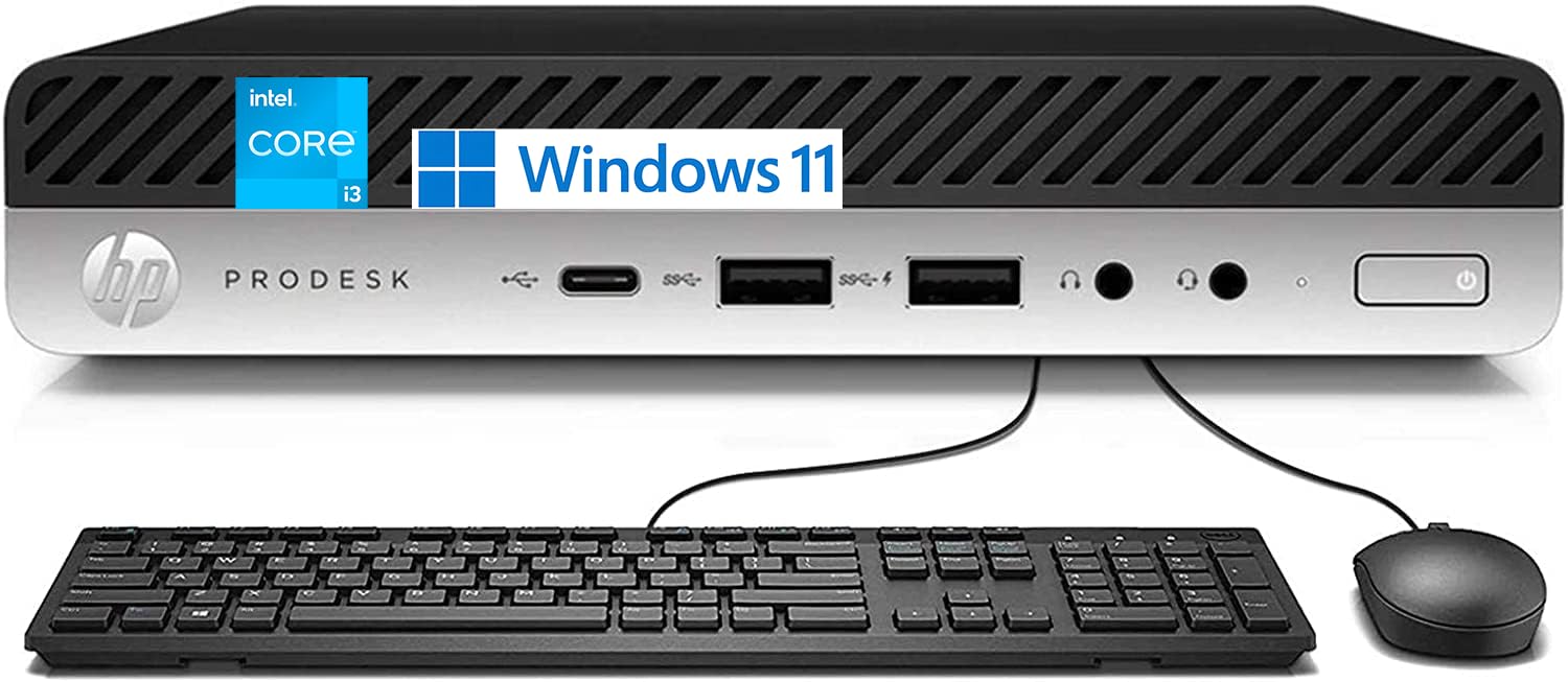 HP ProDesk 600 G3 Mini Desktop Computer PC, Intel Core i3-6100T, 16 GB RAM, 512 GB SSD, WiFi, Bluetooth, tastiera US, Windows 11 Pro (ricondizionato)