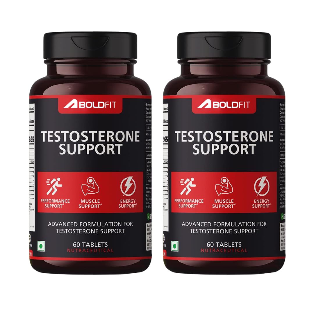 Boldfit Testosterone Booster Supplement for Men with Ashwagandha, Ginseng, Kaunch Beej & Tribulus Terrestris Testo boost