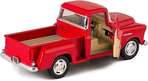 Miniatura 8 de Juego de 4 modelos escala de camioneta Chevy Stepside escala 132 autos de acción de retroceso