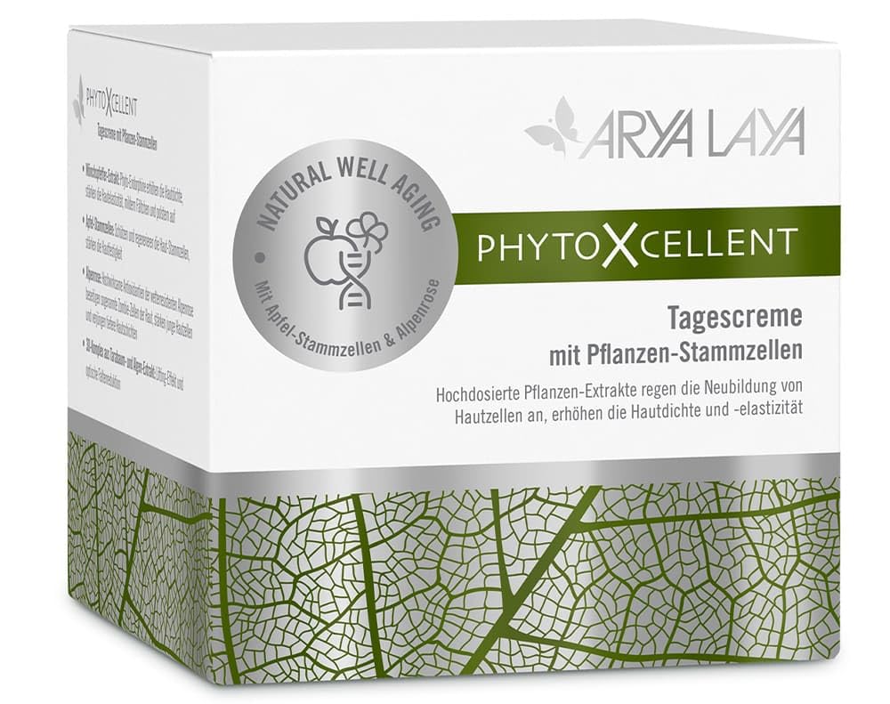ARYA LAYA PhytoXcellent Tagescreme, 50 ml - mit Pflanzen-Stammzellen: mildert Fältchen & polstert auf, verjüngt tiefere Hautschichten, Erhöhung der Hautdichte und -elastizität, vegan