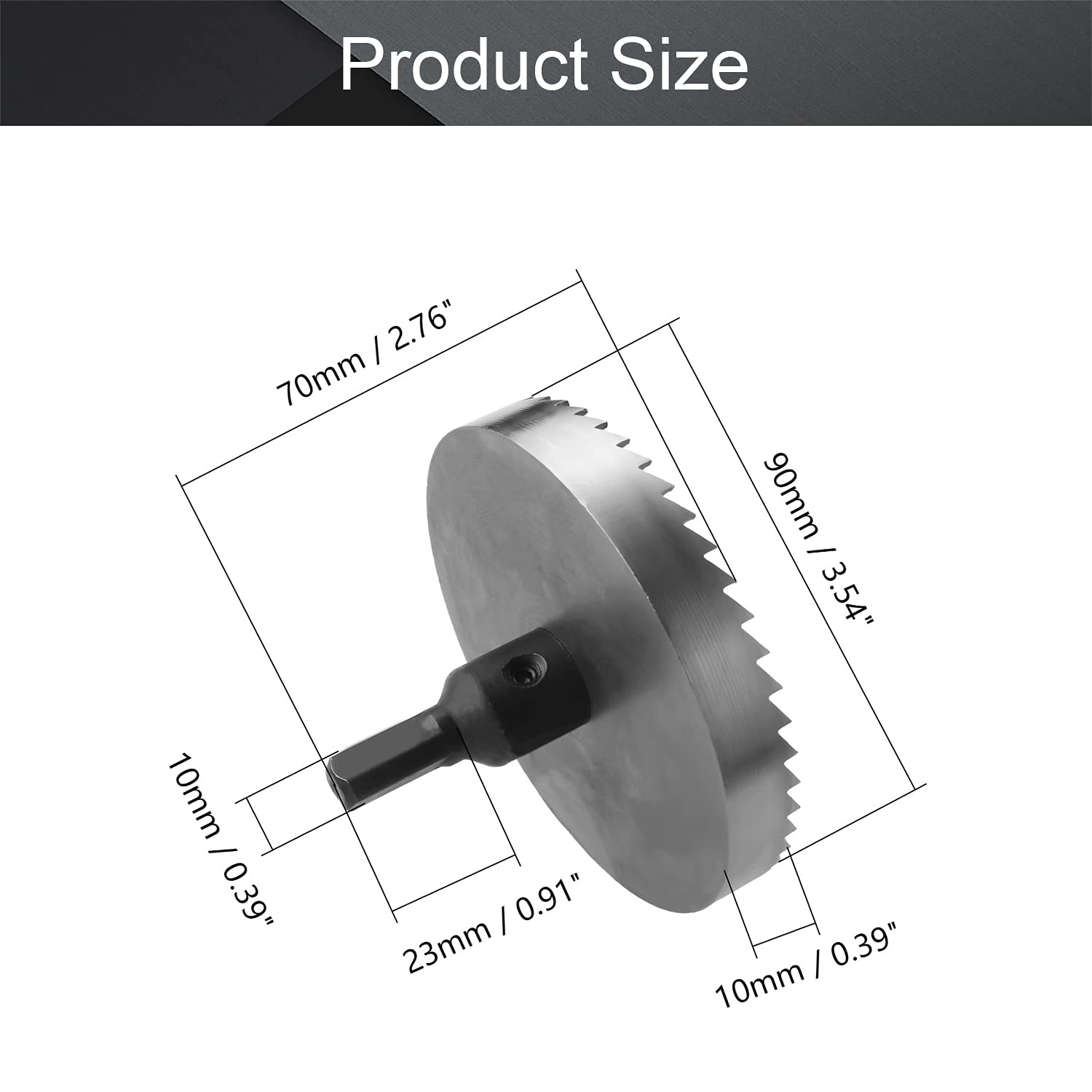 Utoolmart 90mm HSS Drill Bit Hole Saw Cutter, Sharp and Durable, for Cutting Holes on Wood, Plastic Sheet, Stainless Steel, Iron, Aluminum Plate