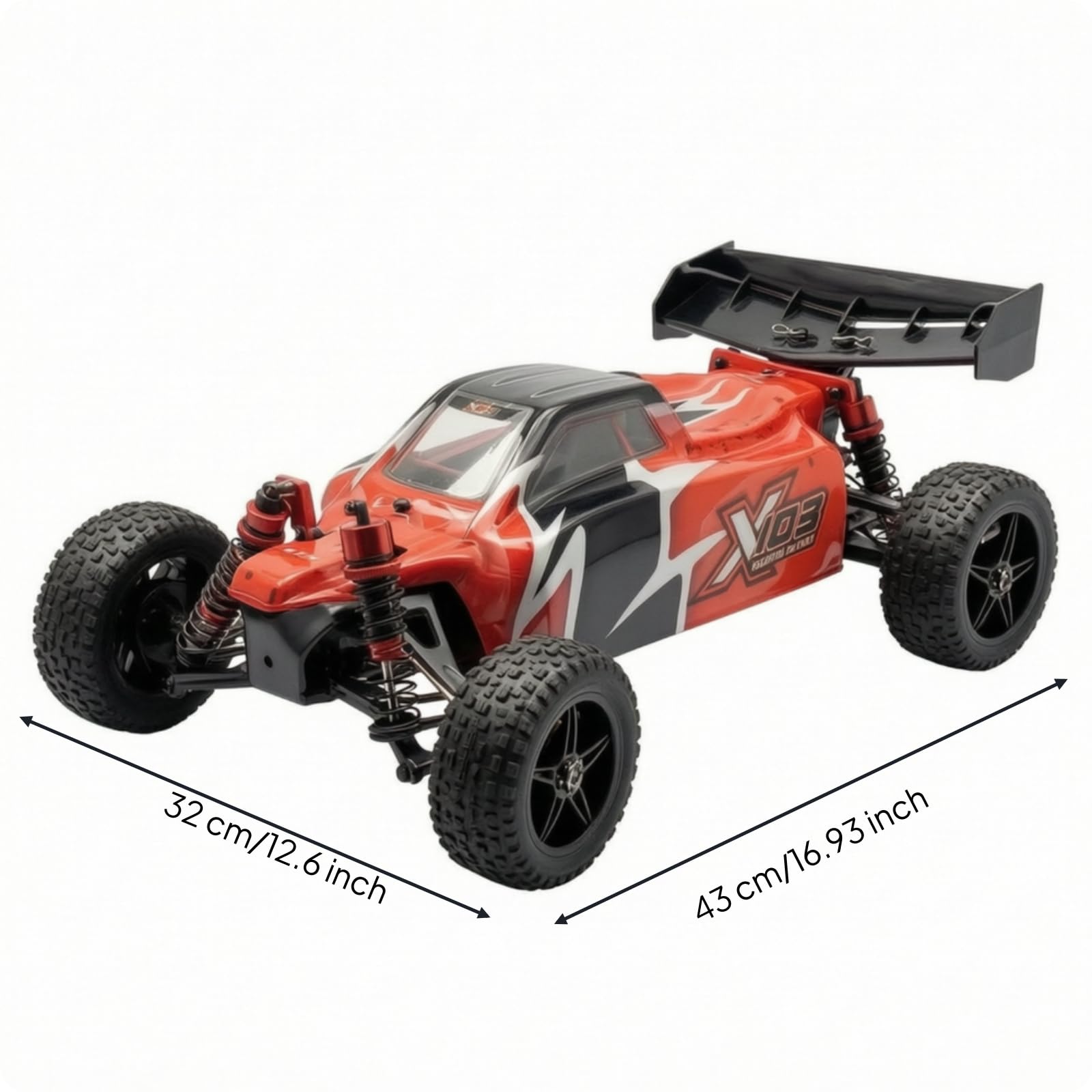 Baoblaze Children Vehicle Coche RC Chasis 4x4 Vehículo Todoterreno Automóvil con Estructura Resistente Diferenciales Amortiguadores