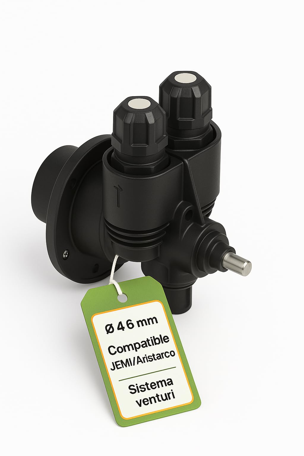 Dosificador Abrillantador Modelo 2 Conexiones 4x6 mm Entrada y Salida 4x6 mm Cuerpo Resistente para Lavavajillas Industriales Sistema de Succión 4x6 mm PP JEMI Aristarco