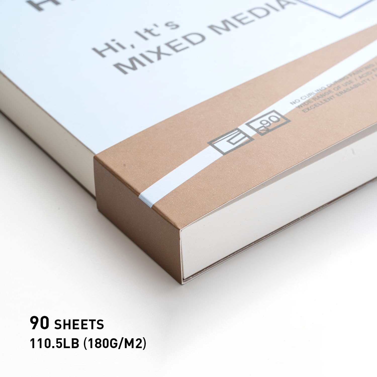 HIMI Mix Media - Blocco di carta mista da 90 fogli, rilegatura a filo laterale, consistenza fine, in acrilico, a guazzo, per schizzi, schizzi, schizzi, forniture artistiche (blu)