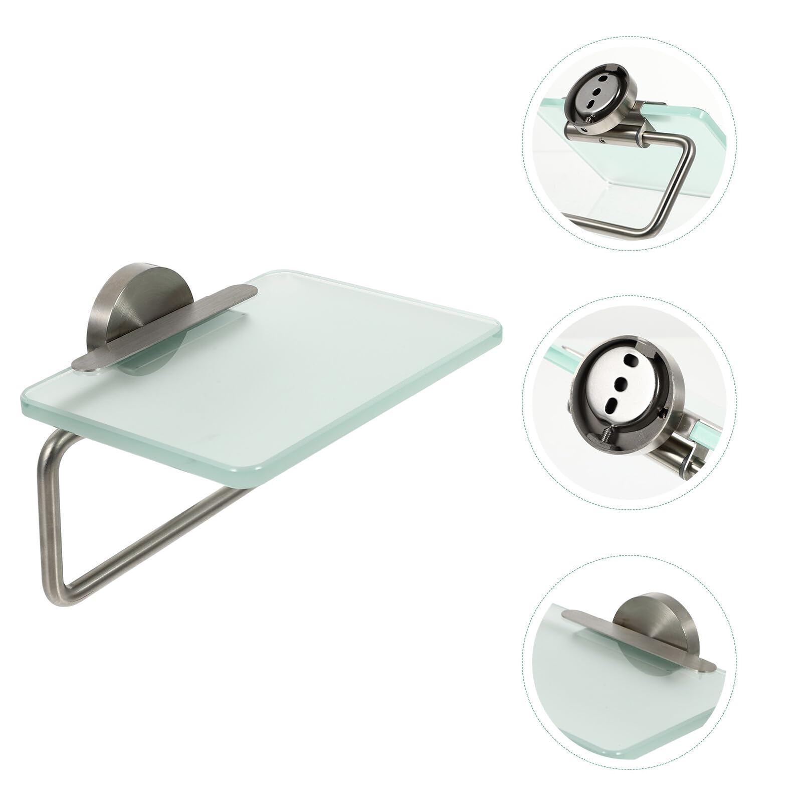 Ipetboom Portarotolo Facile da Installare in Acciaio Inossidabile da Muro Mensola in Vetro, Design Salvaspazio per Cucina e Soggiorno