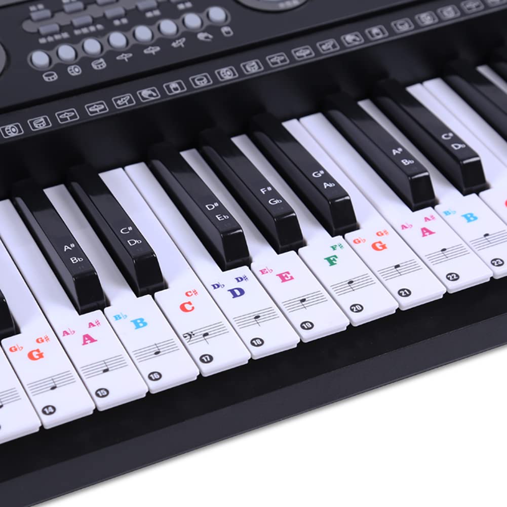 Alnicov Piano Keyboard Stickers for 88/61/54/49/37 Keys,Leave No Residue,Removable Colorful Large Bold Letter Piano Stickers for Piano Beginners Learning Piano or Keyboard - Image 3