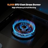 Vista 4 de Stanbroil Built-in Single Side Burner for Outdoor Kitchen, 304 Stainless Steel Grilling Side Burners - Liquid Propane Only