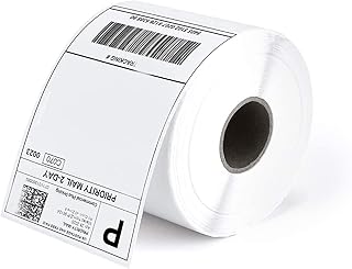 4x6 Thermal Labels roll (1 Roll - 500 Labels) Perforated Postage Thermal Shipping Labels (500 Labels) 4 x 6 Shipping Labels - Commercial Grade Permanent Adhesive Labels