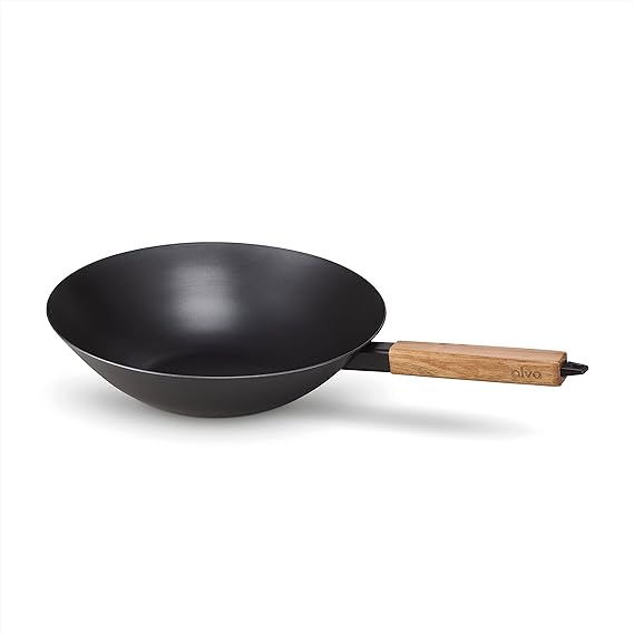 ALVA Forest Non Stick Wok Pan 12.2", PreSeasoned Carbon