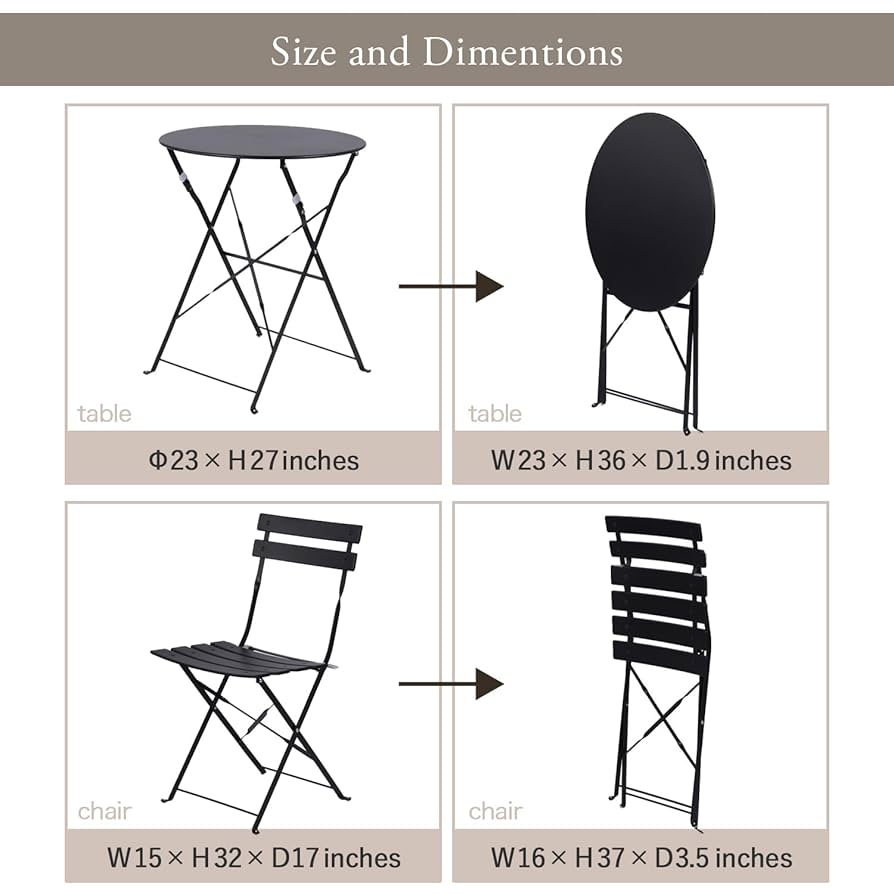 Amazon｜ガーデンテーブルセット 3点 折りたたみ チェア2脚