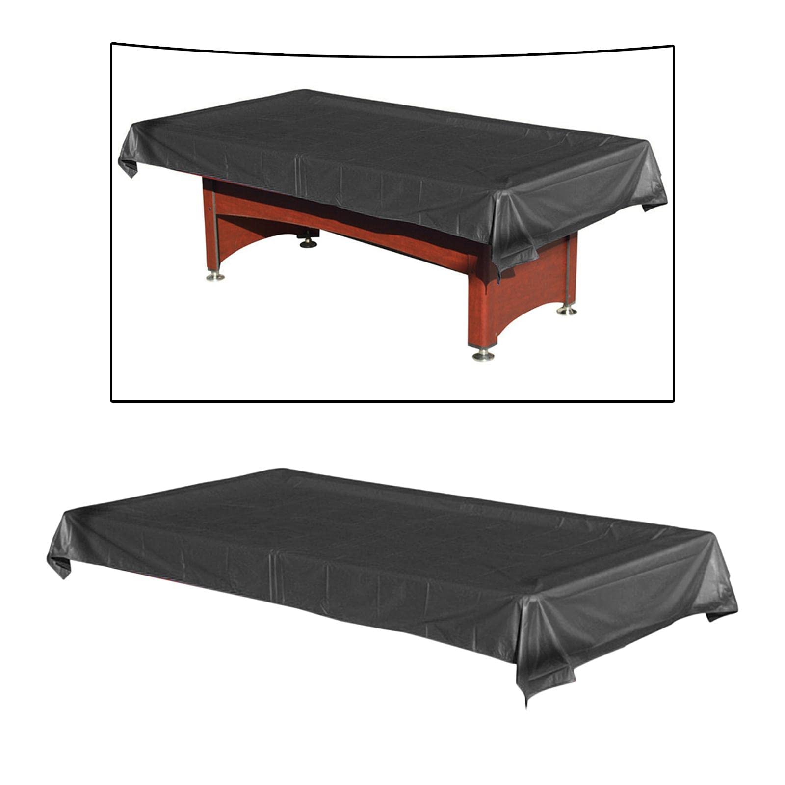 Billardtisch Abdeckung, Pool Snooker Billardtisch Abdeckung, Staubdicht, Strapazierfähig, Wasserabweisend, 2,4 M Tischdecke, Tischschutz für Stuhl Set, Schwarz
