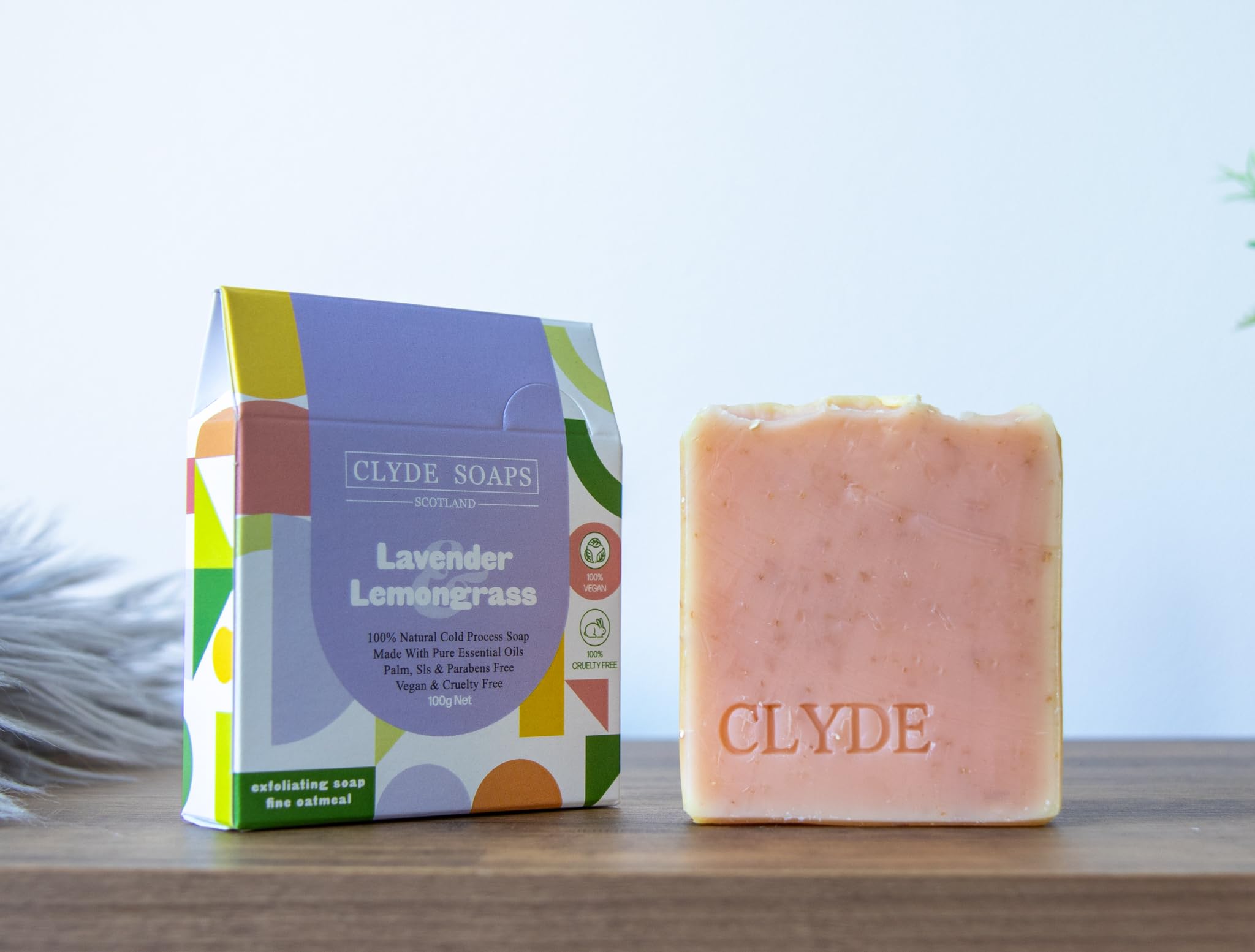 Lavender & Lemongrass Clyde Soaps, Cold Process, Palm Oil & Plastic Free, Eco Gift, UK Handmade Vegan, Cruelty Free, Artisan Soap, Best For Men And Women