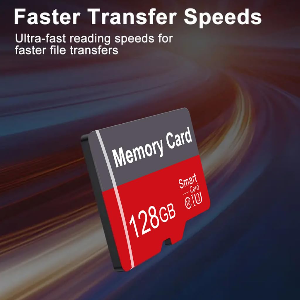 Confezione da 2 schede di memoria da 128 GB con adattatore, scheda TF ad alta velocità, UHS-I C10 A1, per tablet, cellulare, fotocamera, audio per auto, console di gioco (128 GB)