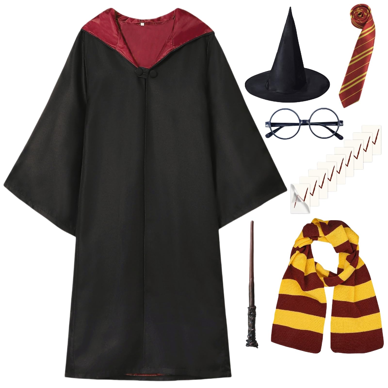 QAQ-COSPLAYWizard Costume for Boys Girls, Wizard Robe for Halloween Cosplay Party
