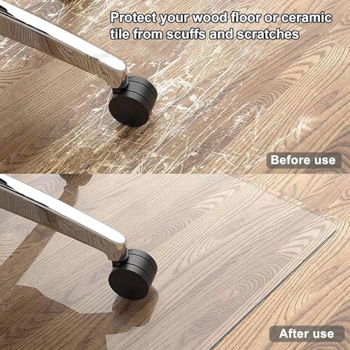 Tapis de protection de sol rond en PVC transparent 2mm pour chaise de bureau de 140cm - 3