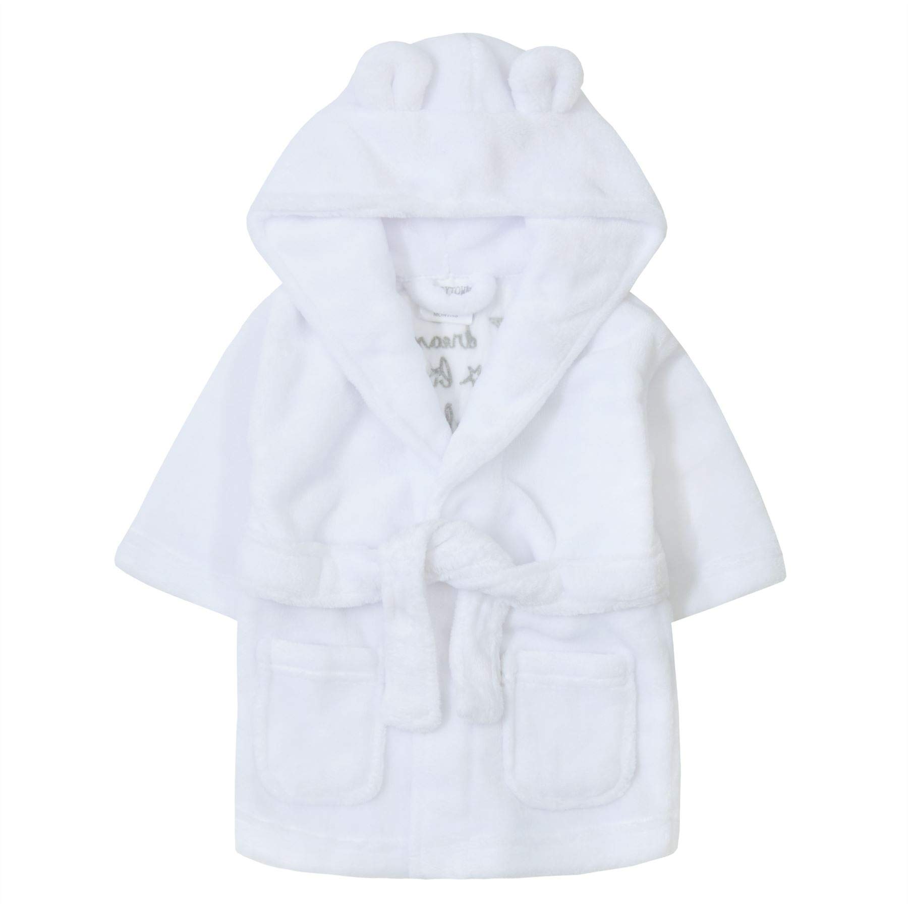 Undercover lingerie Baby Embroidered Fleece Robe 18C454 White 6/12 Months