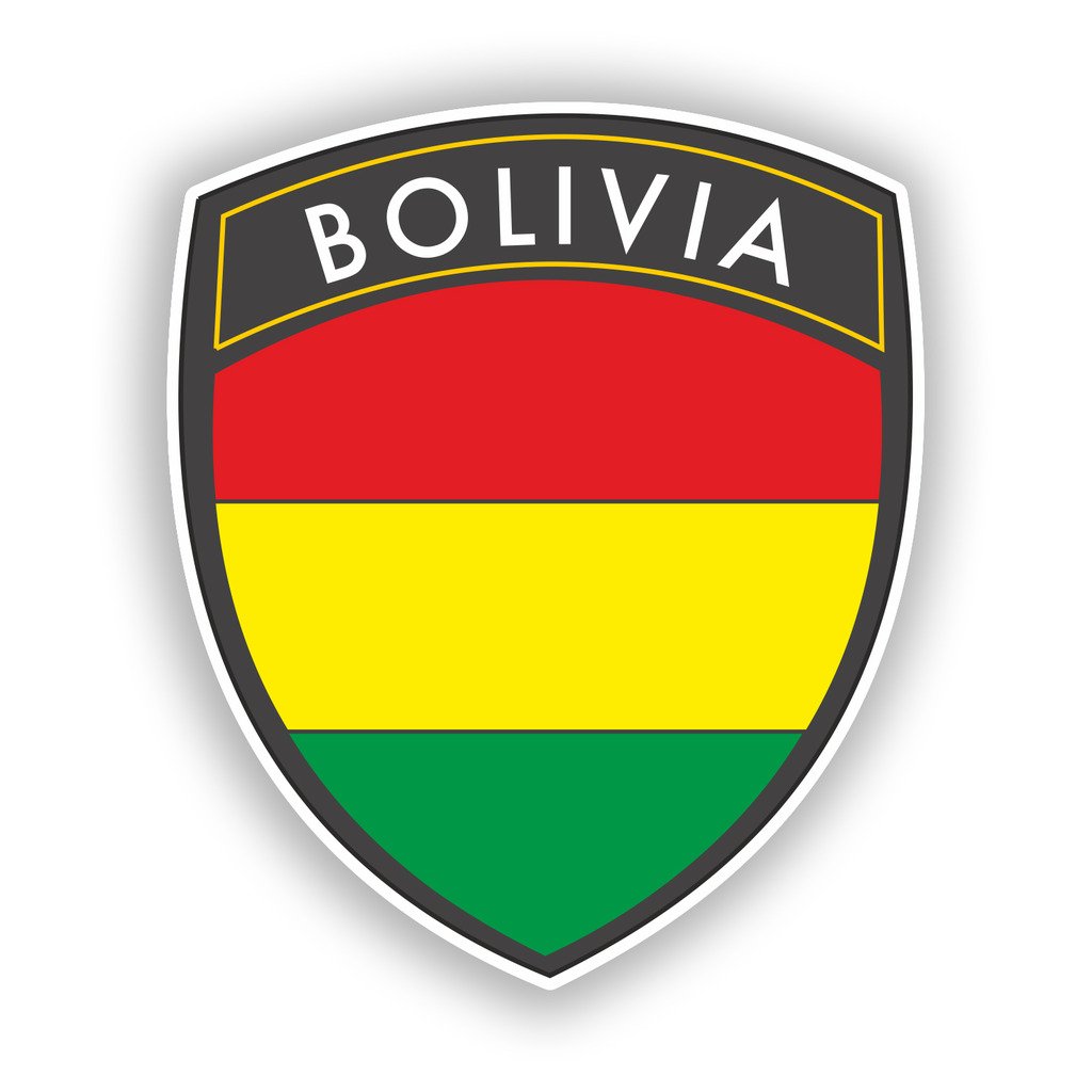 Destinationvinyl Multi 2 X 10Cm/100Mm Bolivia Flag Design Vinyl Stickers Travel Luggage #10619