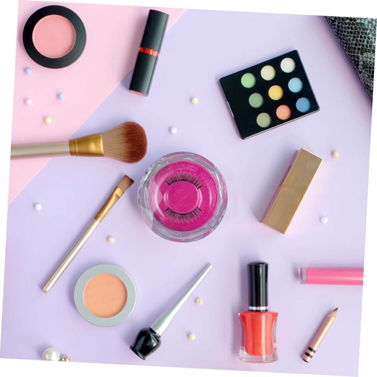 Beatifufu False Eyelash Organizer Round Eyelash Case 8pcs Faux Lashes Storage Band