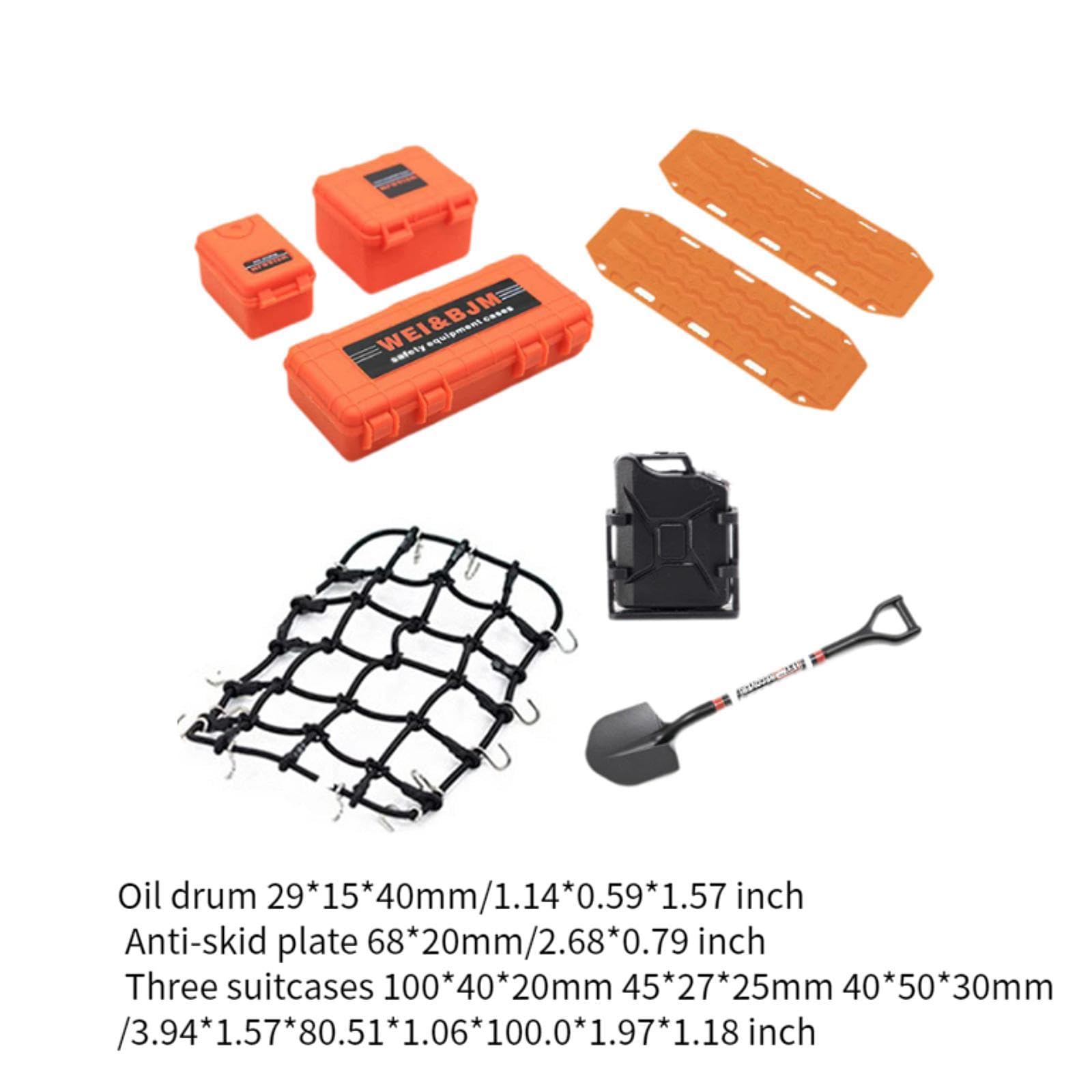 Decoración de Techo de Coche RC, Repuesto de Pieza de Vehículo RC, Caja de Almacenamiento de Tanque de Simulación Profesional Decorativa para Actualiz, Naranja