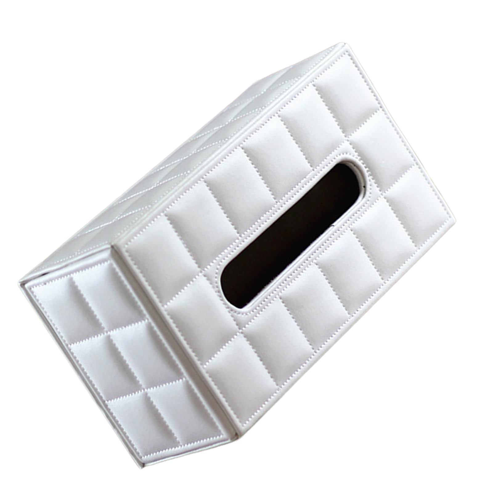 Kalttoy White Stylish Pu Leather Tissue Dispenser Portable Accessory For Contemporary Interiors Adding A Touch Of Sophistication Tissue Organizers