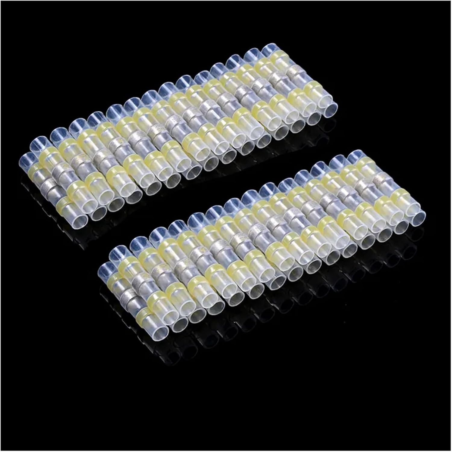 Pack of 50 Yellow AWG 12-10 Heat Shrink Solder Sleeve Terminal Insulated Waterproof Butt Wire Connectors