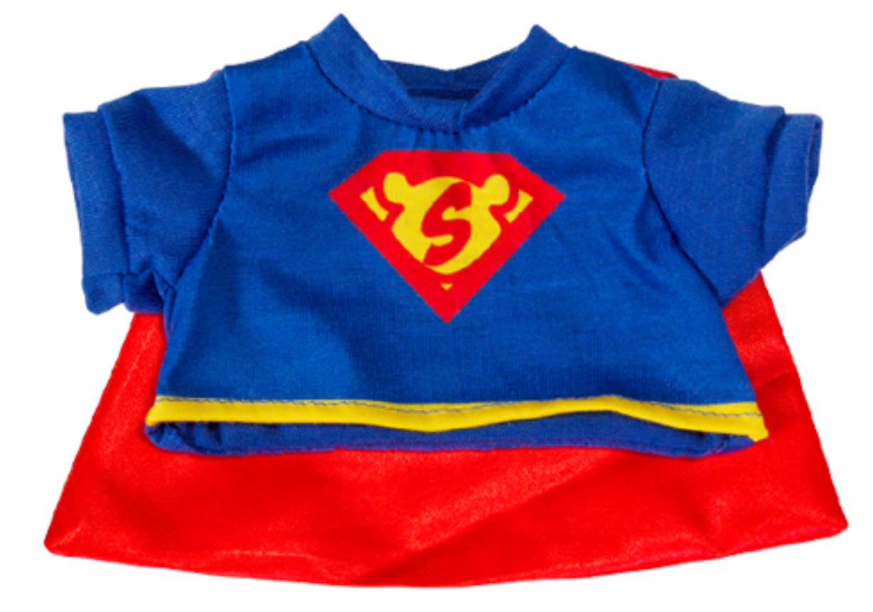 Super Bear T-Shirt with Cape Teddy Bear Clothes Fits Most 8