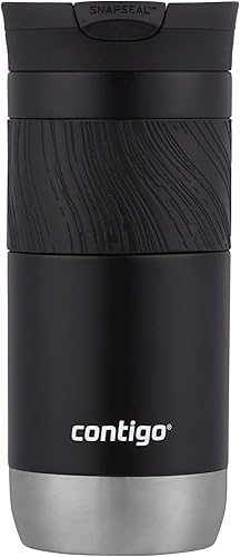 Contigo - Taza de viaje con aislamiento y con Snapseal (cierre por presión), 16 onzas fluidas, diseño Licorice