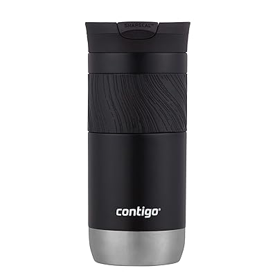 Contigo Byron Vacuum-Insulated Stainless Steel Travel Mug with Leak-Proof Lid Reusable Coffee Mug or Water Bottle BPA-Free 16oz Licorice Keeps Beverages Hot for 6 Hours or Cold for 12 Hours