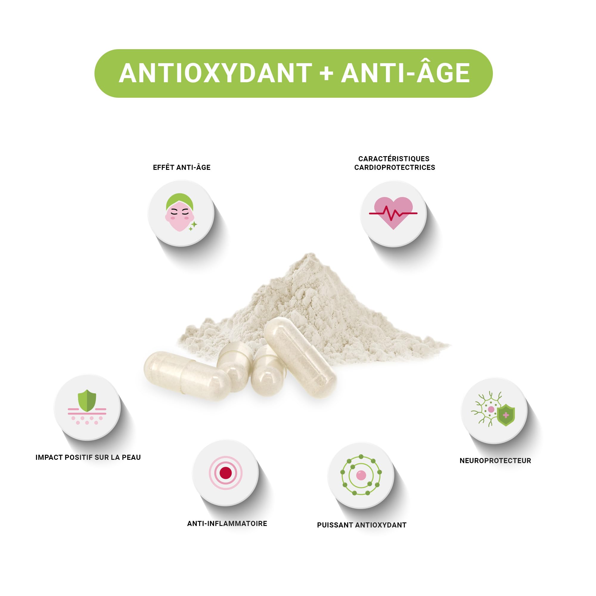 Trans-Resvératrol * 60 capsules végétales * Antioxydant avec forte capacité d’absorption * Anti-vieillissement + Santé Cardiovasculaire + Neuroprotecteur *